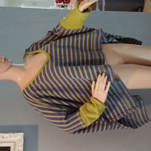 🔥🔥🔥We the Free Main Squeeze purple & green stripe sweater sweatshirt M Boho - Picture 2 of 12